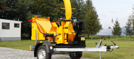 Štěpkovač na benzín s brzděným podvozkem LS 100 PB2 (RATO)